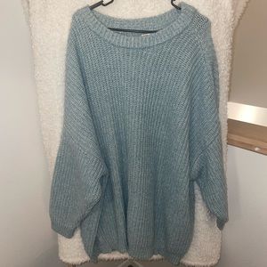SO brand oversized soft sweater aqua blue 3X